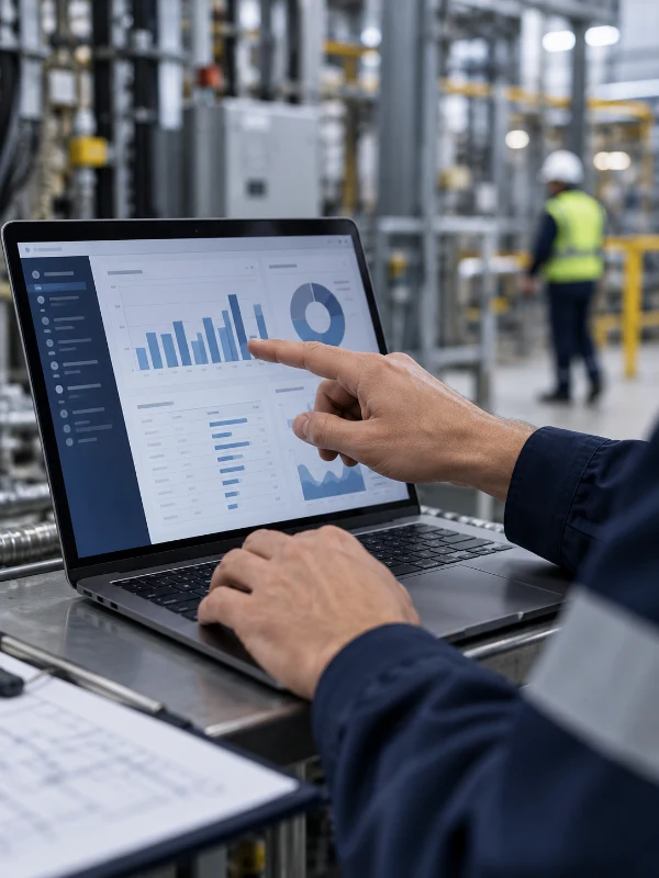 Análisis de gráficas de evaluación de riesgos en una computadora